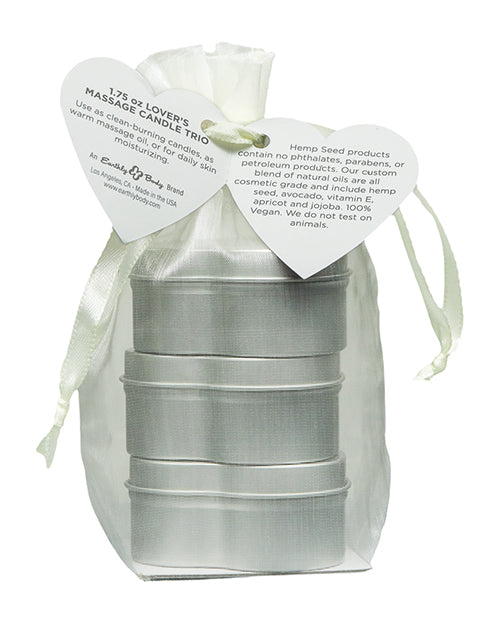 Earthly Body 2026 Valentines 3 in 1 Candle Trio Gift - 1.75 oz Asst. Scents
