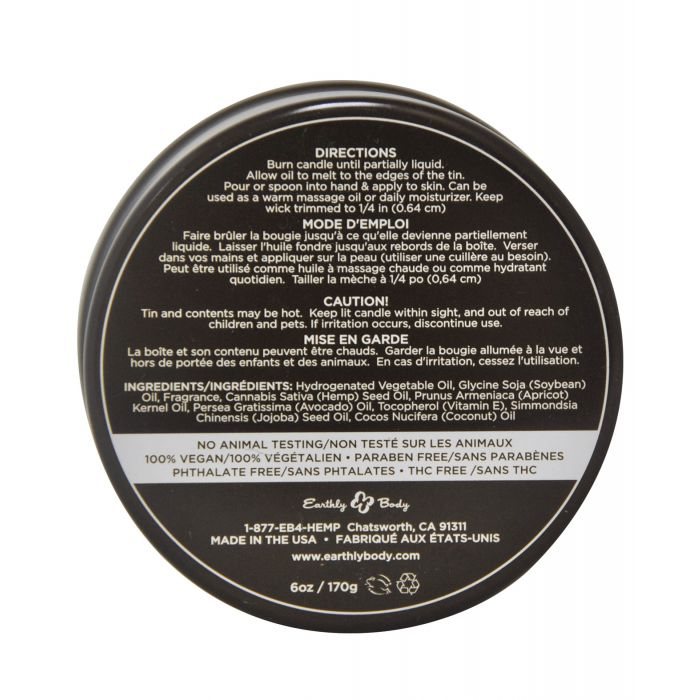 Earthly Body Suntouched Hemp Candle - 6 oz Round Tin High Tide