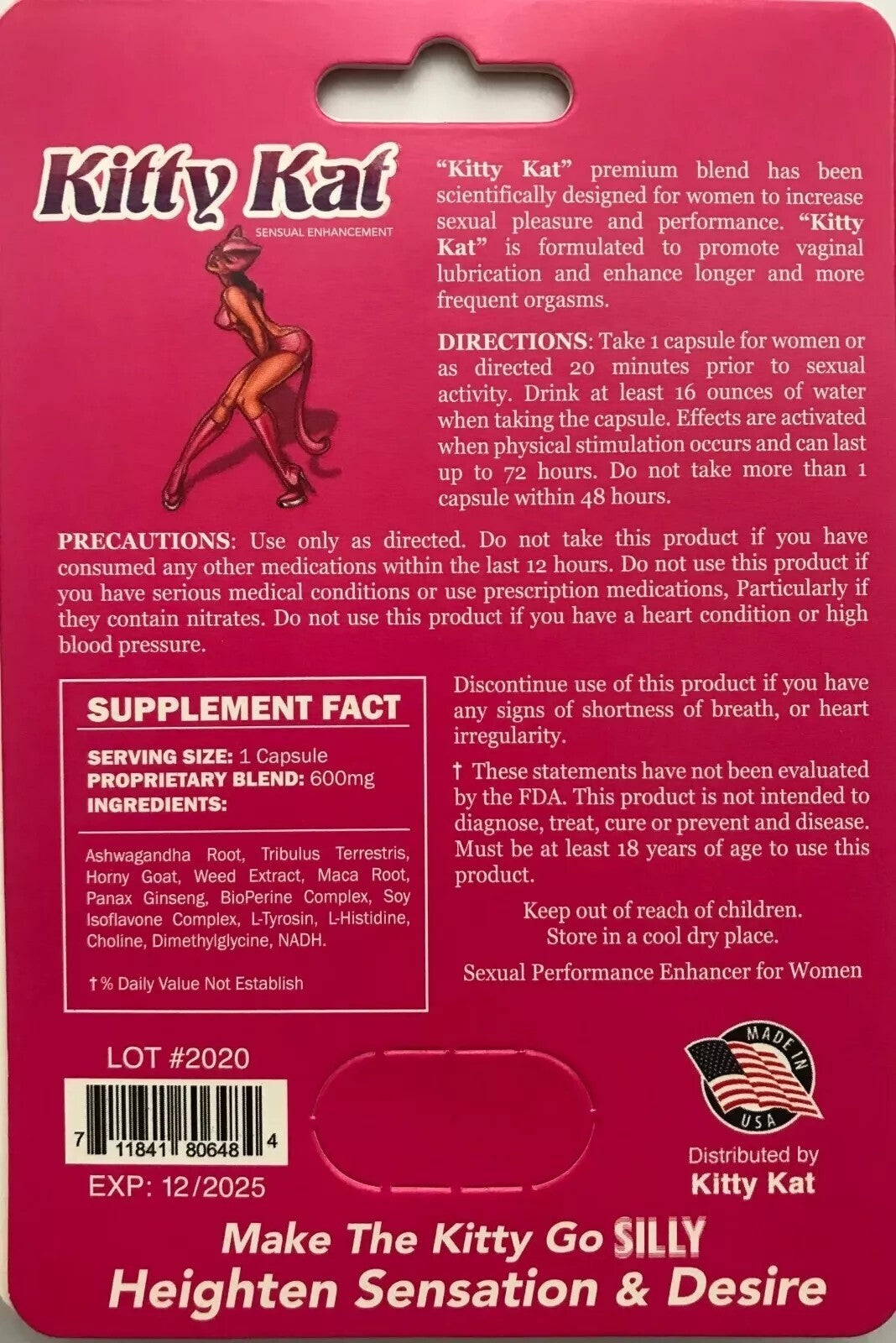 Kitty Kat Single Caps For Female Sexual Enhancement