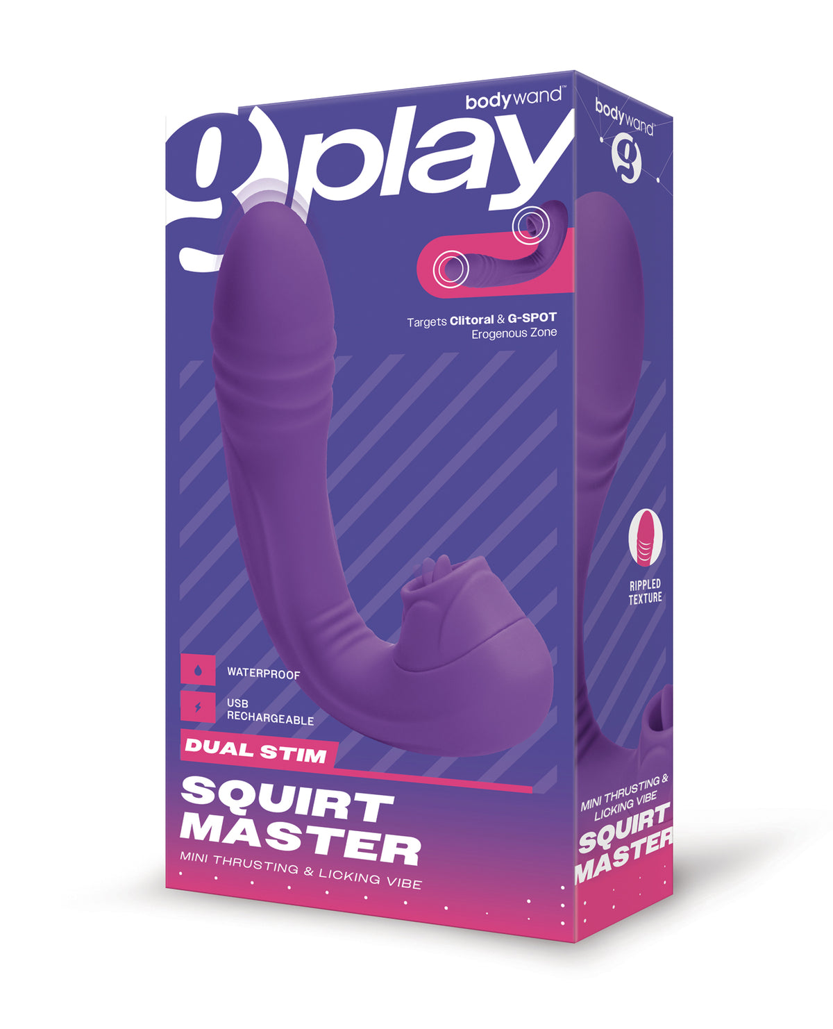 $Bodywand G-Play Dual Stim Thrusting & Licking Squirt Master - Purple