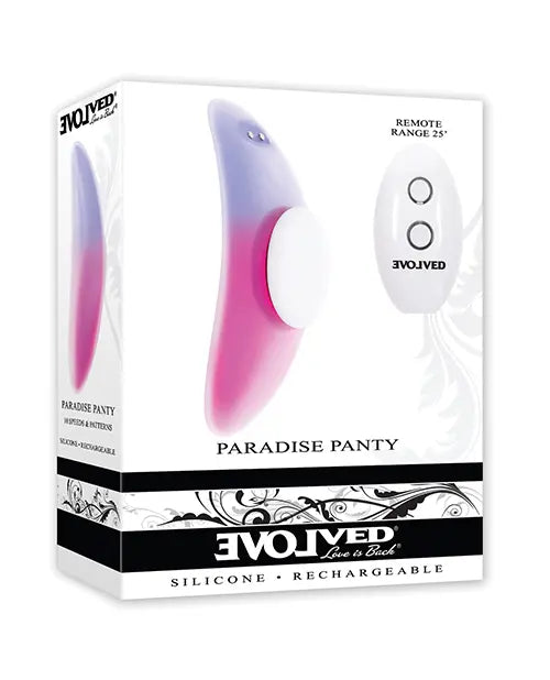 $Evolved Paradise Panty Curved Panty Vibe w/Remote Control - Pink/Purple