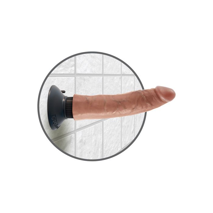 King Cock 7" Vibrating Cock - Tan