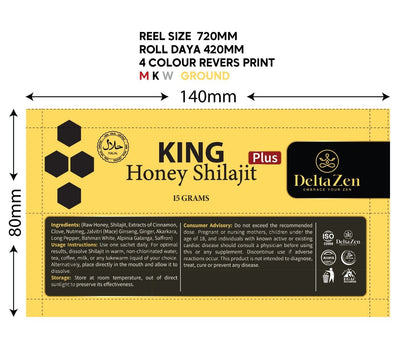 Organic Himalayan Gold Shilajit Honey Sticks King Plus Honey Shilajit