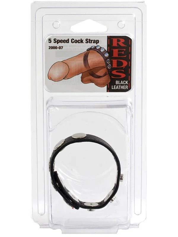 Red's Black Leather Cock Strap