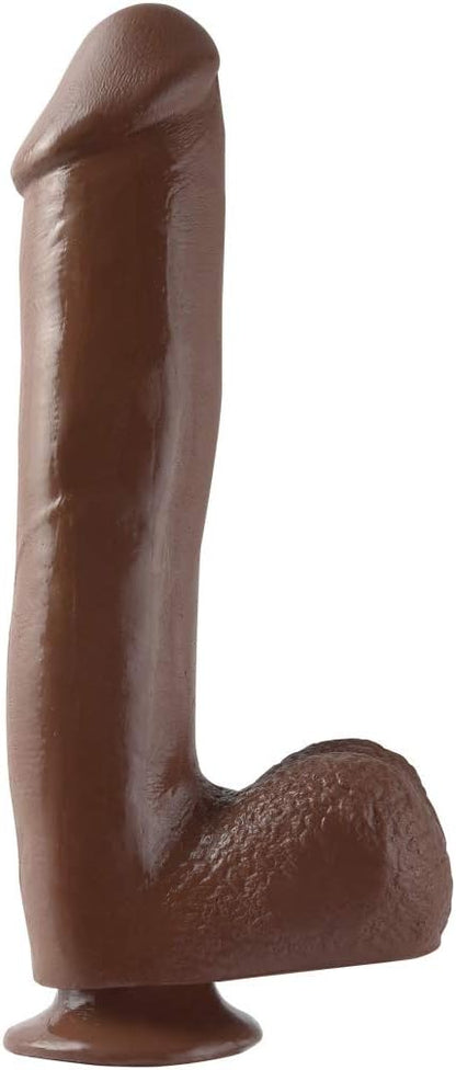 Basix Rubber Works 10 inches Dong Suction Cup Brown