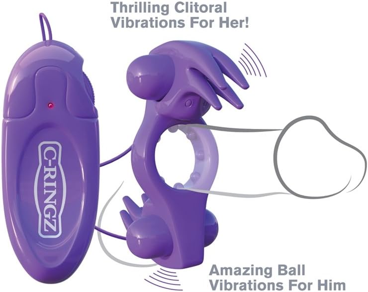 Fantasy C-Ringz by Pipedream Diameter 2.6 cm Purple Wonderful Wabbit Structured Cockring with Stimulator