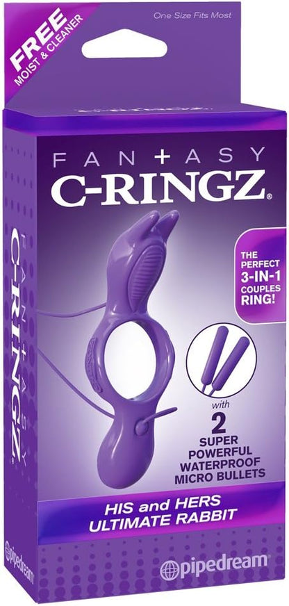 Fantasy C-Ringz by Pipedream Diameter 2.6 cm Purple Wonderful Wabbit Structured Cockring with Stimulator