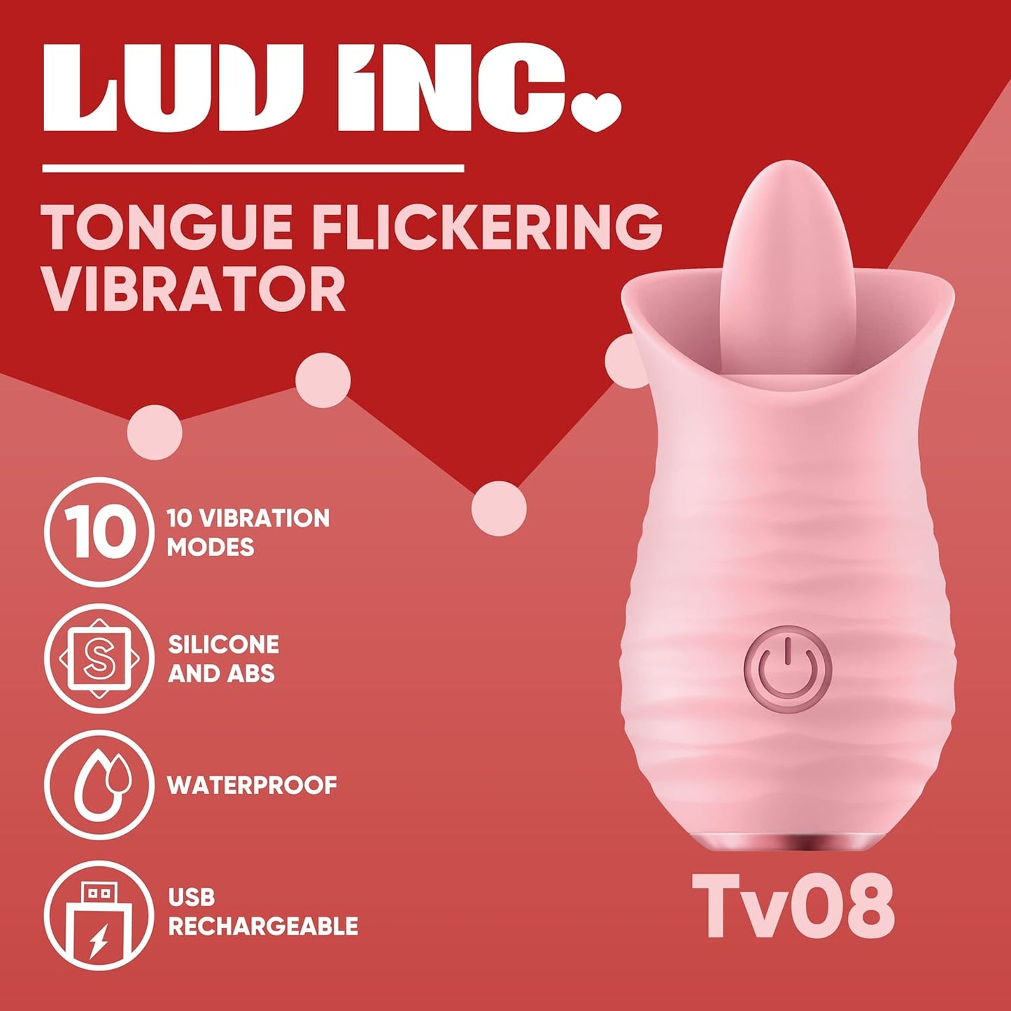 Luv Inc. Tongue Flickering Vibrator - Pink