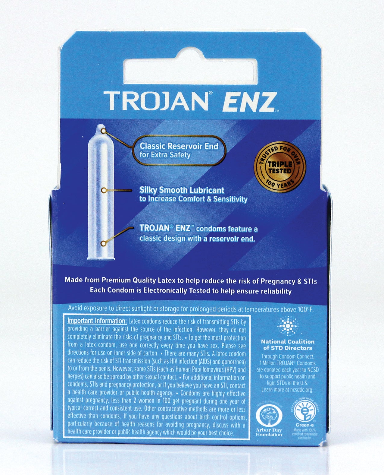 Trojan Enz Lubricated Condoms - Box of 3