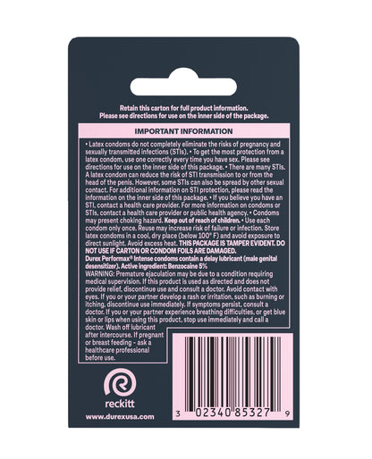 Durex Performance Intense Condom - Box of 3
