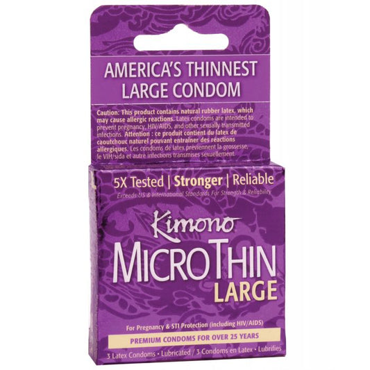 Kimono Micro Thin Large Condom - Box of 3