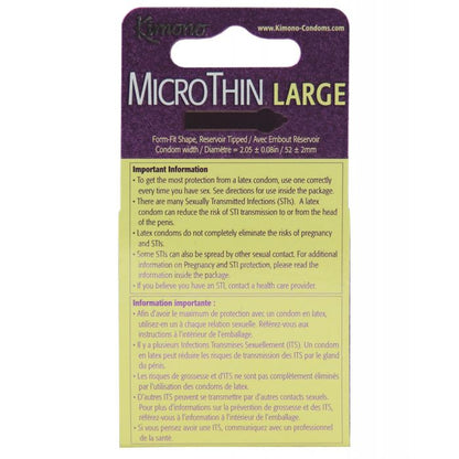 Kimono Micro Thin Large Condom - Box of 3