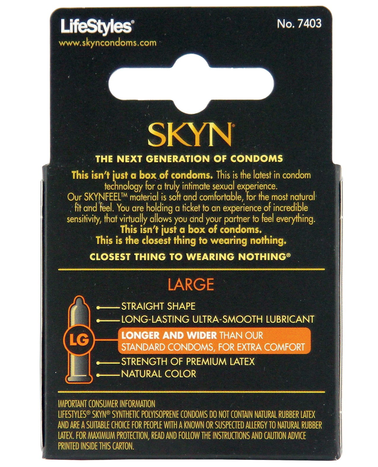 Lifestyles SKYN Elite Large Condoms - Box of 3