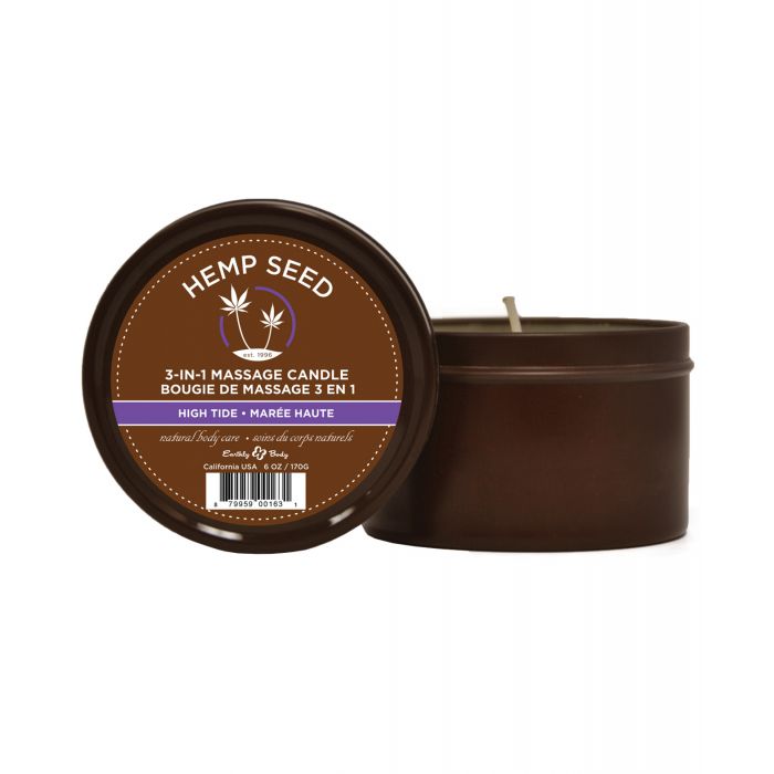 Earthly Body Suntouched Hemp Candle - 6 oz Round Tin High Tide