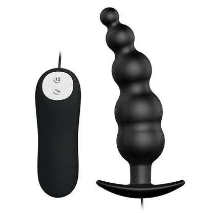 Pretty Love Vibrating Bead Shaped Butt Plug - Black