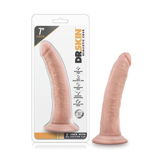 Blush Dr. Skin 7" Cock w/Suction Cup -  Vanilla
