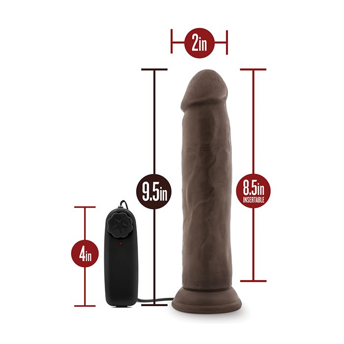 Blush Dr. Skin Dr. Throb 9.5" Cock w/Suction Cup - Chocolate