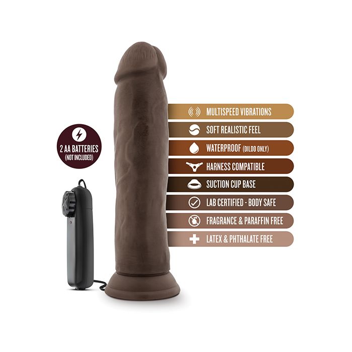 Blush Dr. Skin Dr. Throb 9.5" Cock w/Suction Cup - Chocolate