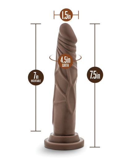 Blush Dr. Skin 7.5" Basic Realistic Cock -  Chocolate