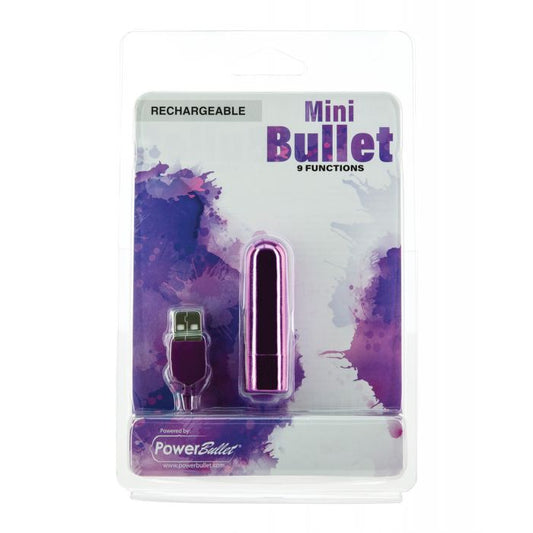 Mini Bullet Rechargeable Bullet - 9 Functions Purple