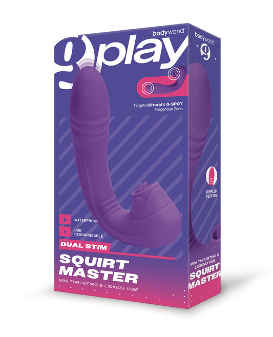 $Bodywand G-Play Dual Stim Thrusting & Licking Squirt Master - Purple