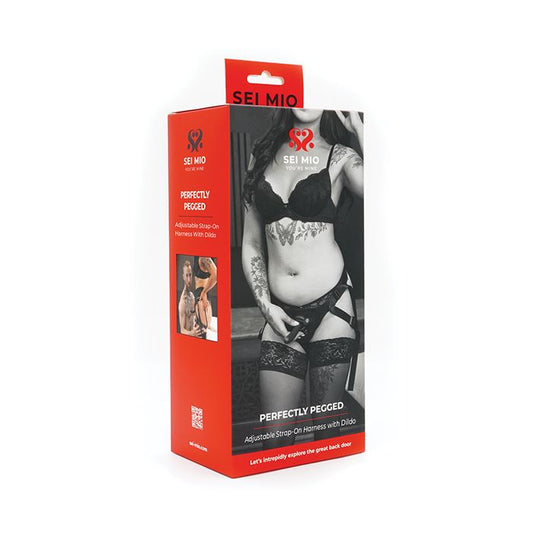 Sei Mio Perfectly Pegged Beginners  Strap-On Harness & 5" Dildo - Black