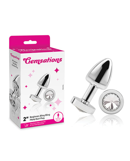 Gemsations 2" Beginners Bling Bling Metal Butt Plug - Silver