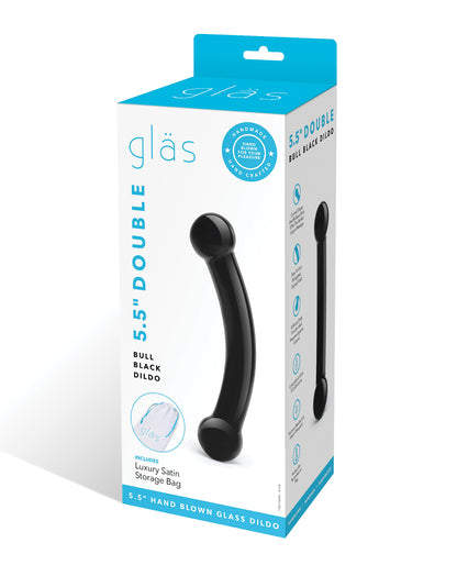 Glas Double Bull Glass Dildo - Black