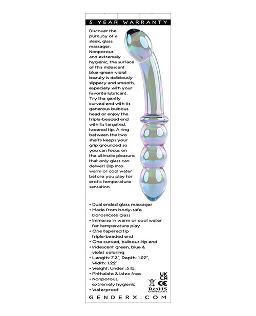 Gender X Lustrous Galaxy Wand Dual Ended Glass Massager - Green