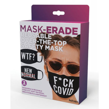 Hott Products Mask-erade Masks - F Covid/WTF?/New Normal X Pack of 3