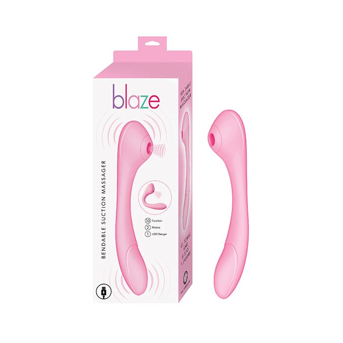 Blaze Bendable Suction Massager - Pink