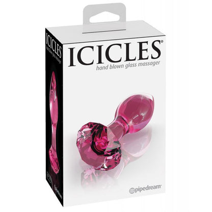 Icicles No. 79 Hand Blown Glass Diamond Butt Plug - Pink