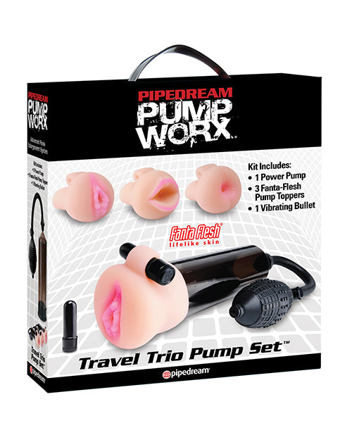 Pump Worx Travel Trio Pump Set - Power Pump, Bullet & 3 Attch
