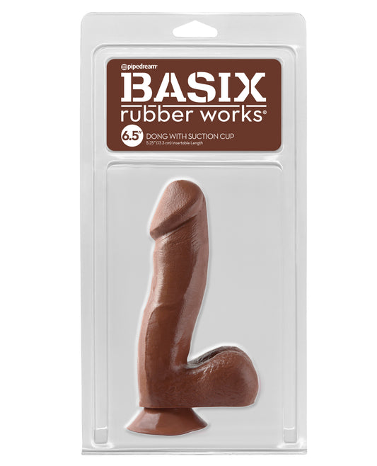 Basix Rubber Works 6.5" Dong w/Suction  Cup - Brown