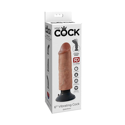 King Cock 6" Vibrating Cock - Tan