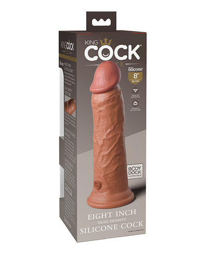 King Cock Elite 8" Dual Density Silicone Cock - Tan