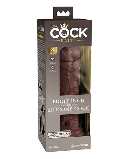 King Cock Elite 8" Dual Density Silicone Cock - Brown