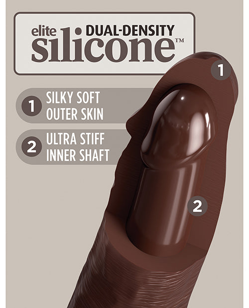 King Cock Elite 8" Dual Density Silicone Cock - Brown