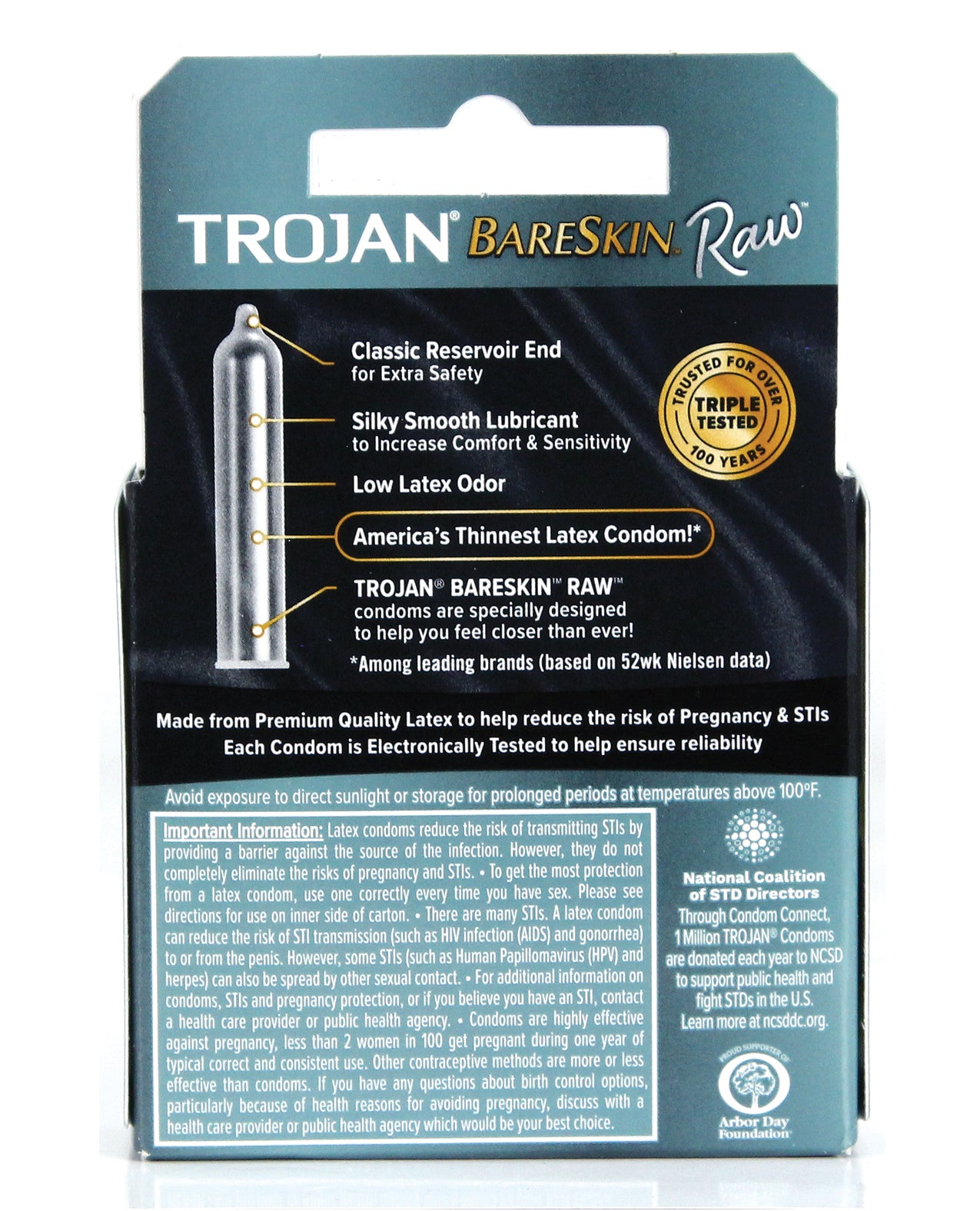 Trojan BareSkin Raw Condoms - Pack of  3