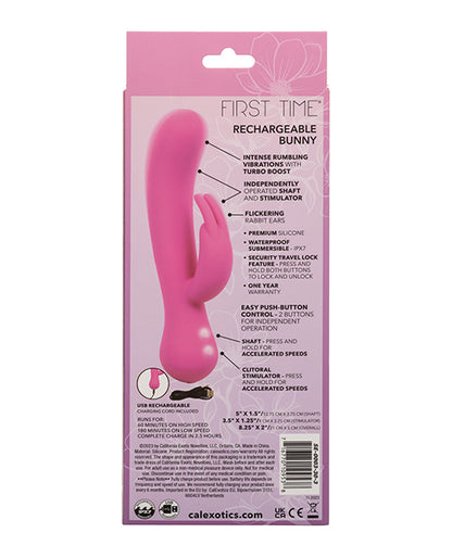 First Time Rechargeable Rabbit Vibrator - Pink