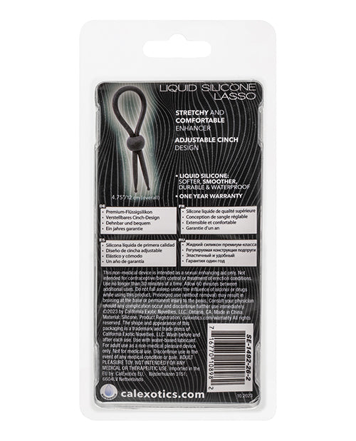 Alpha Liquid Silicone Lasso Cock Ring -  Black