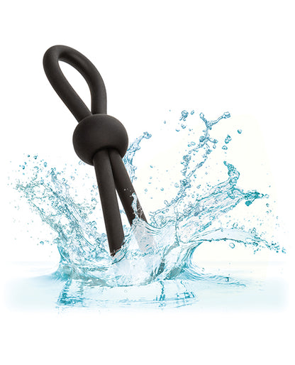 Alpha Liquid Silicone Lasso Cock Ring -  Black