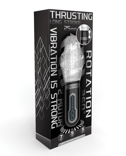 Thrusting, Vibrating & Rotating Oral Sex  Masturbator- Black