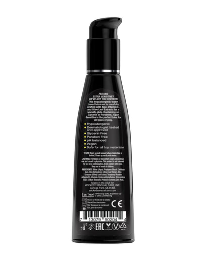 Wicked Sensual Care Hypoallergenic Aqua  Sensitive Water Based Lubricant - 4 oz  Unscented