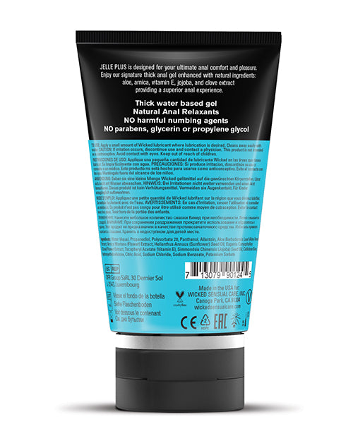 Wicked Sensual Care Jelle Plus Water  Based Anal Lubricant with Relaxants - 4  oz