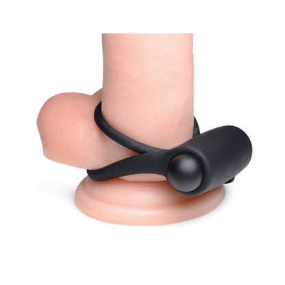 Bang! Vibrating Cock Ring & Bullet  w/Remote Control - Black