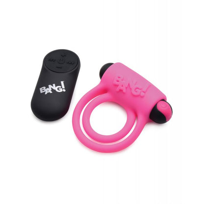 Bang! Vibrating Cock Ring & Bullet  w/Remote Control - Pink