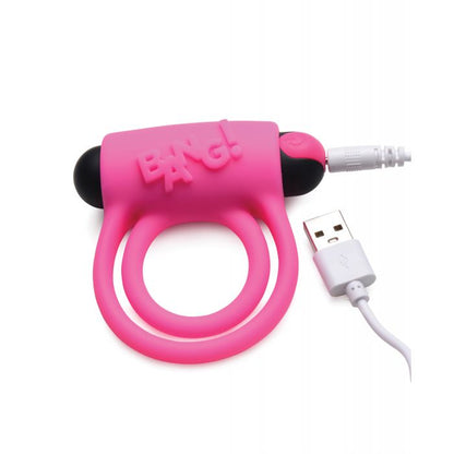 Bang! Vibrating Cock Ring & Bullet  w/Remote Control - Pink