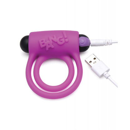 Bang! Vibrating Cock Ring & Bullet  w/Remote Control - Purple