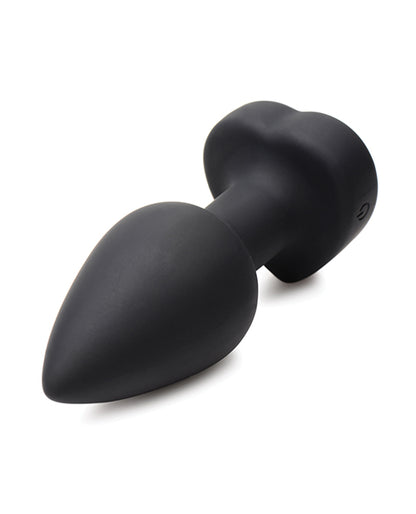 Booty Sparks 28X Silicone Vibrating Red Heart Anal Plug w/Remote - Small